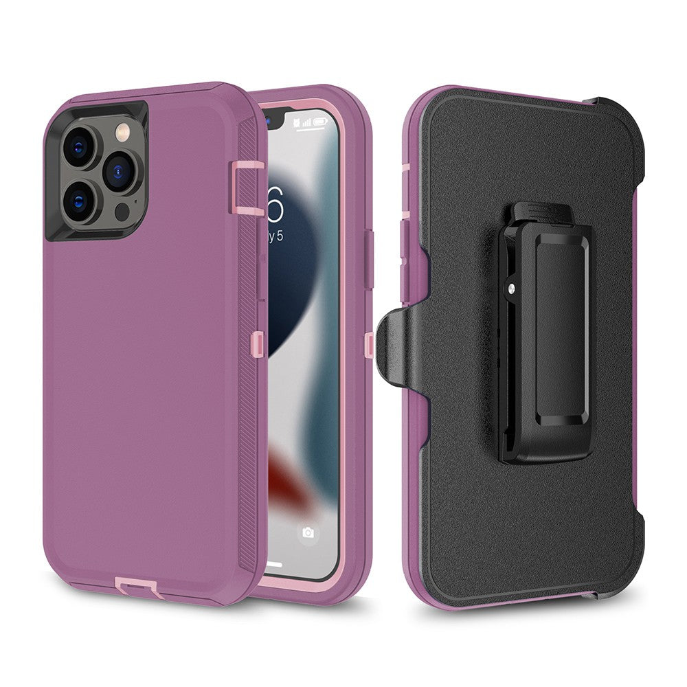 Shockproof Robot Armor Hard Plastic Case with Belt Clip for iPhone 13 Pro