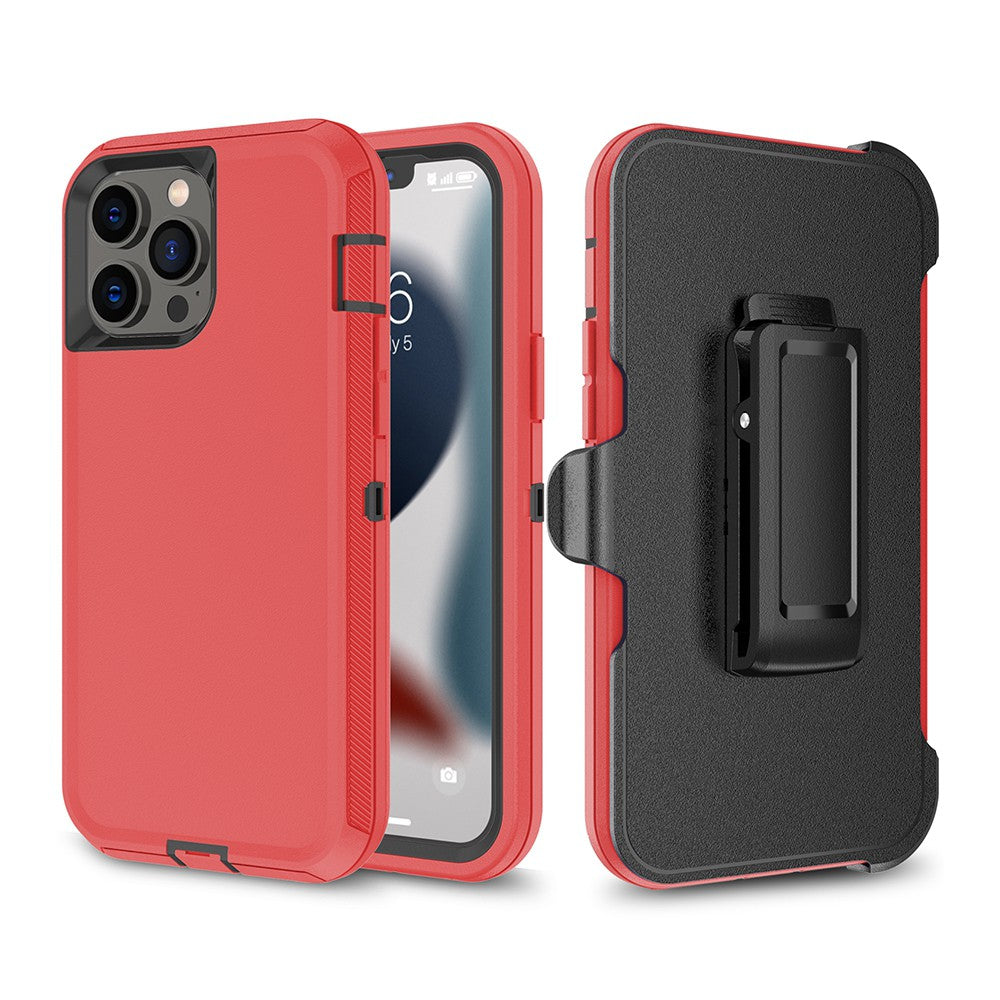 Shockproof Robot Armor Hard Plastic Case with Belt Clip for iPhone 13 Pro Max