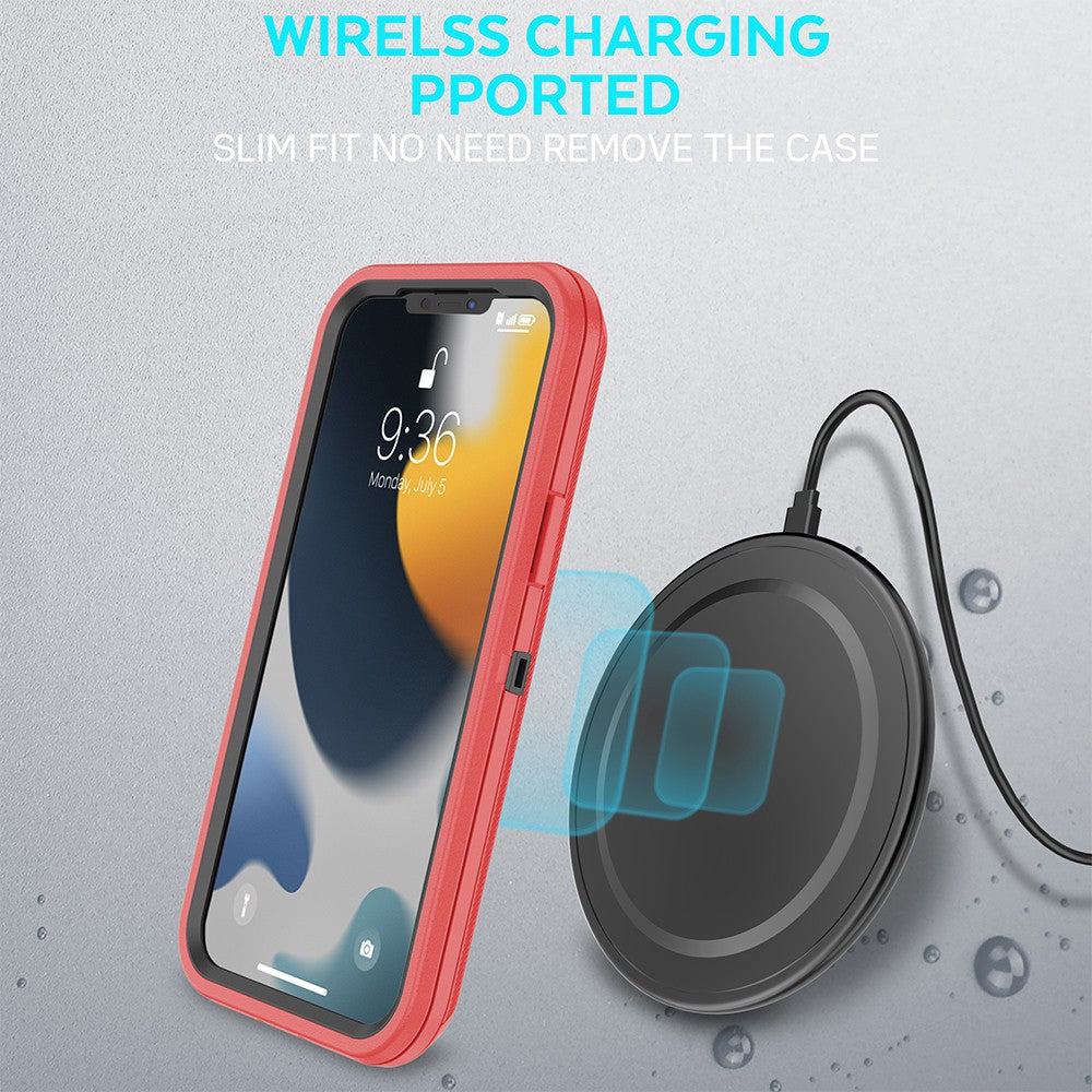 Shockproof Robot Armor Hard Plastic Case with Belt Clip for iPhone 13/14