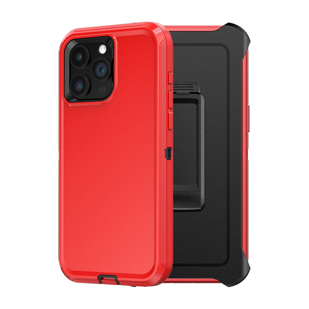 Shockproof Robot Armor Hard Plastic Case with Belt Clip for iPhone 15 Pro