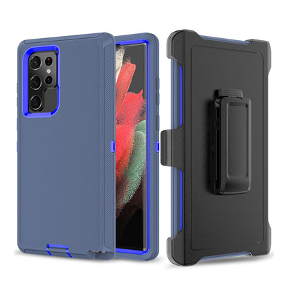 Shockproof Robot Armor Hard Plastic Case with Belt Clip for Samsung Galaxy S22 Ultra