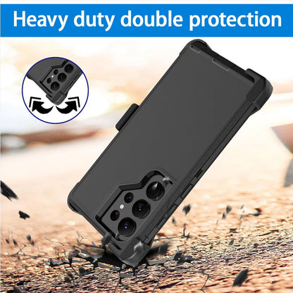 Shockproof Robot Armor Hard Plastic Case with Belt Clip for Samsung Galaxy S24 Ultra