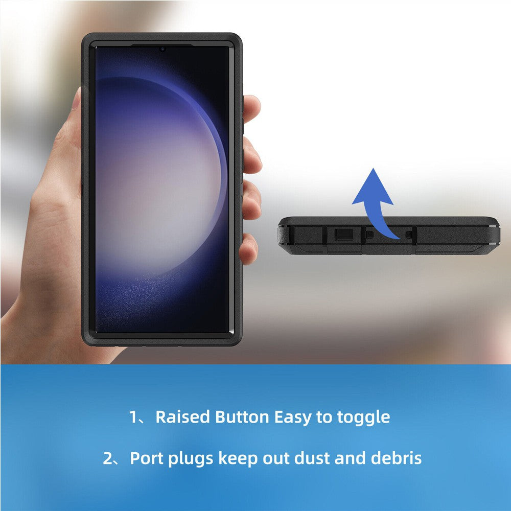 Shockproof Robot Armor Hard Plastic Case with Belt Clip for Samsung Galaxy S24 Ultra