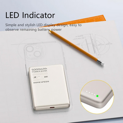 MOVE SPEED S5 Ultra-thin Titanium Magnetic Power Bank 5000mAh
