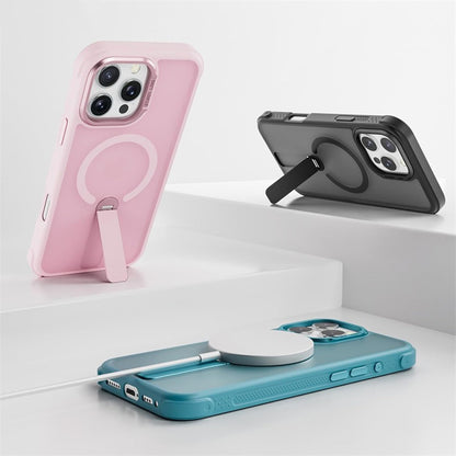 MetalEase Metal Kickstand Soft Grip Matte Case for iPhone 17 Pro Max