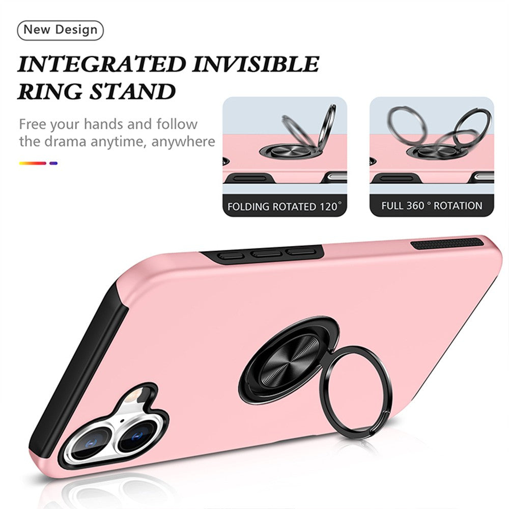 Magnetic Ring Holder Shockproof Cover Case for iPhone 16