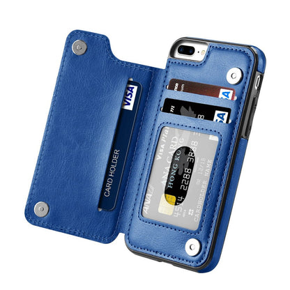 Back Flip Leather Wallet Cover Case for Apple iPhone 7 Plus / 8 Plus