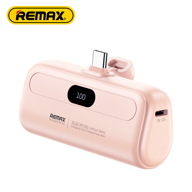 Remax Capsule Series Mini Power Bank with (Type-C Port) 5000 mAh