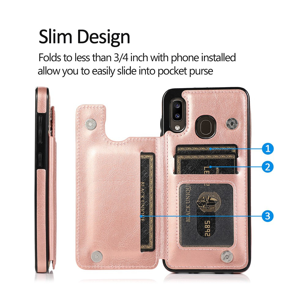 Back Flip Leather Wallet Cover Case for Samsung Galaxy A20 / A30 / M10s