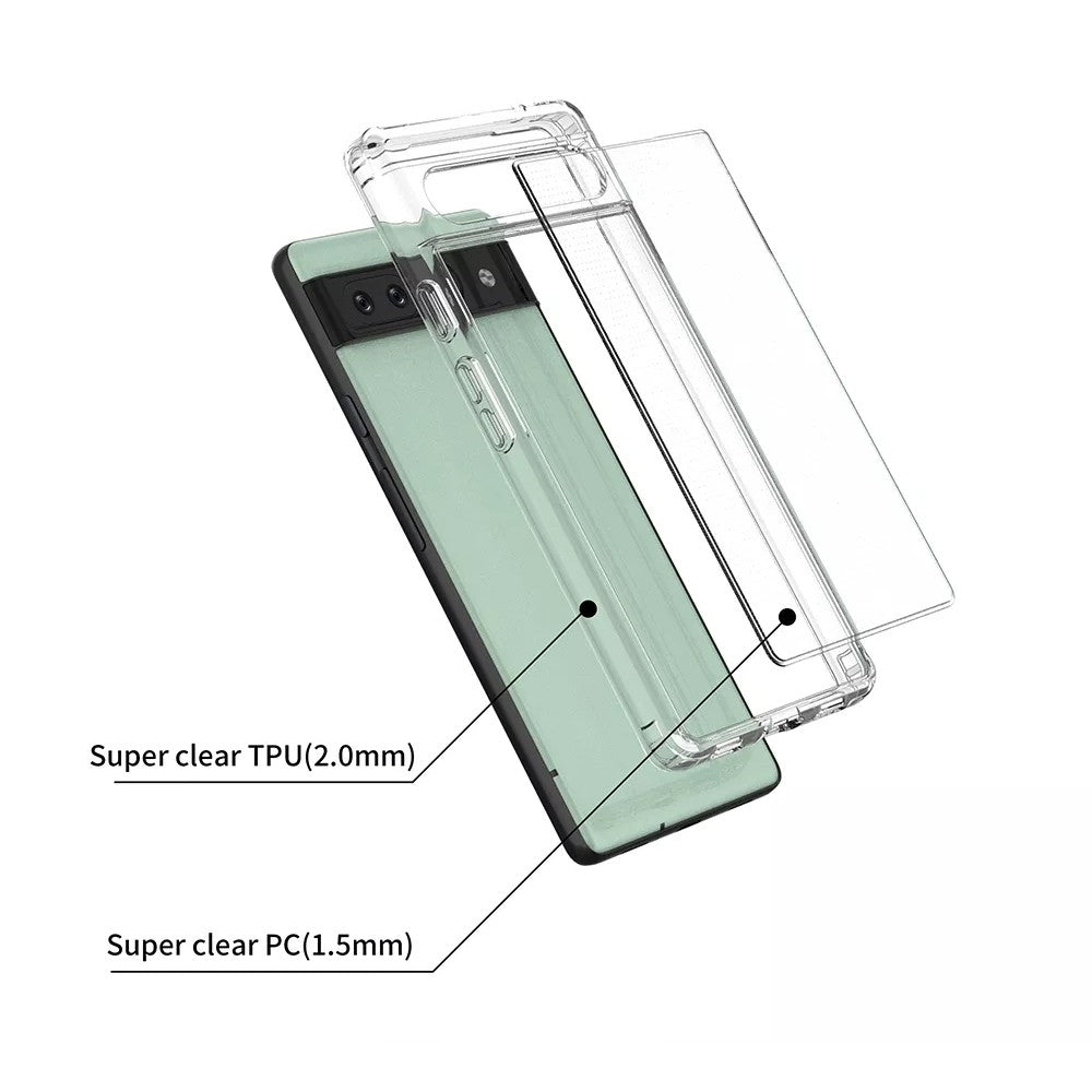High Quality Acrylic + TPU Hybrid Transparent Case for Google Pixel 7