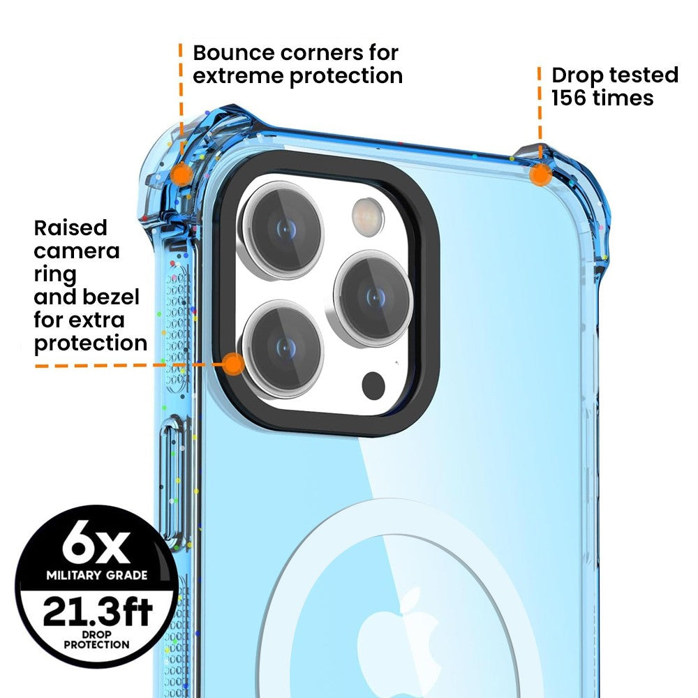 Bounce Impact Clear Shockproof Magnetic Cover Case for iPhone 15