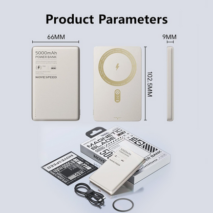 MOVE SPEED S5 Ultra-thin Titanium Magnetic Power Bank 5000mAh