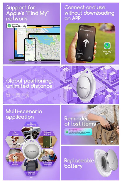 BLACKTECH Smart Tracking Tag with Case Anti-lost Device Tag (Apple Find My)