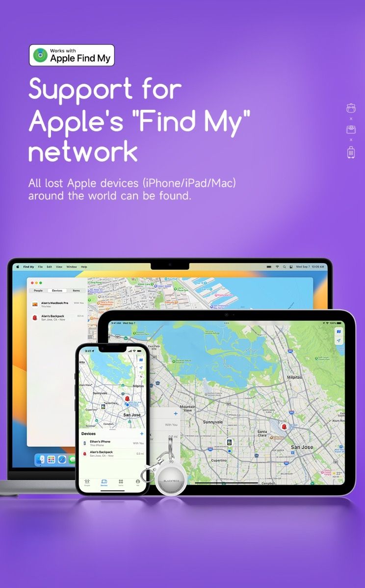 BLACKTECH Smart Tracking Tag with Case Anti-lost Device Tag (Apple Find My)
