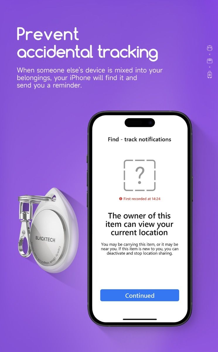 BLACKTECH Smart Tracking Tag with Case Anti-lost Device Tag (Apple Find My)