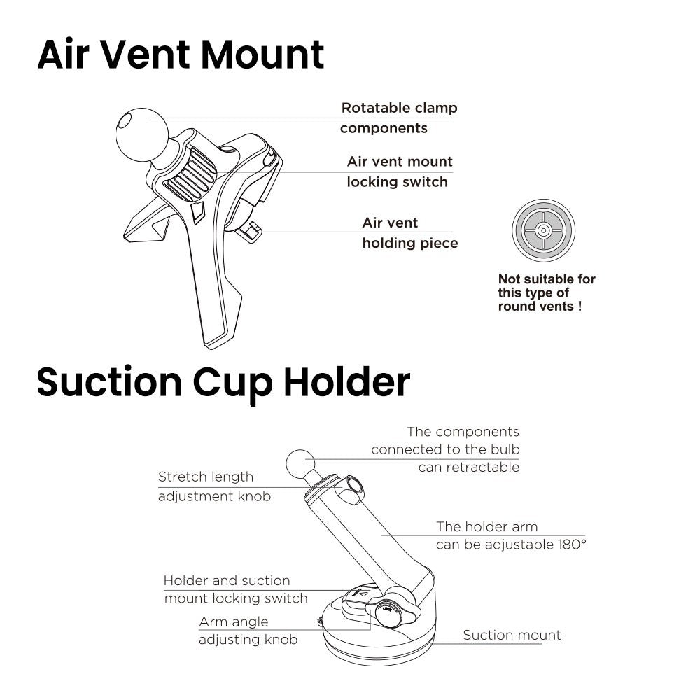 iQuick Magnetic Car Mount Charger with Cooling Semiconductor Radiator (Magsafe Compatible)