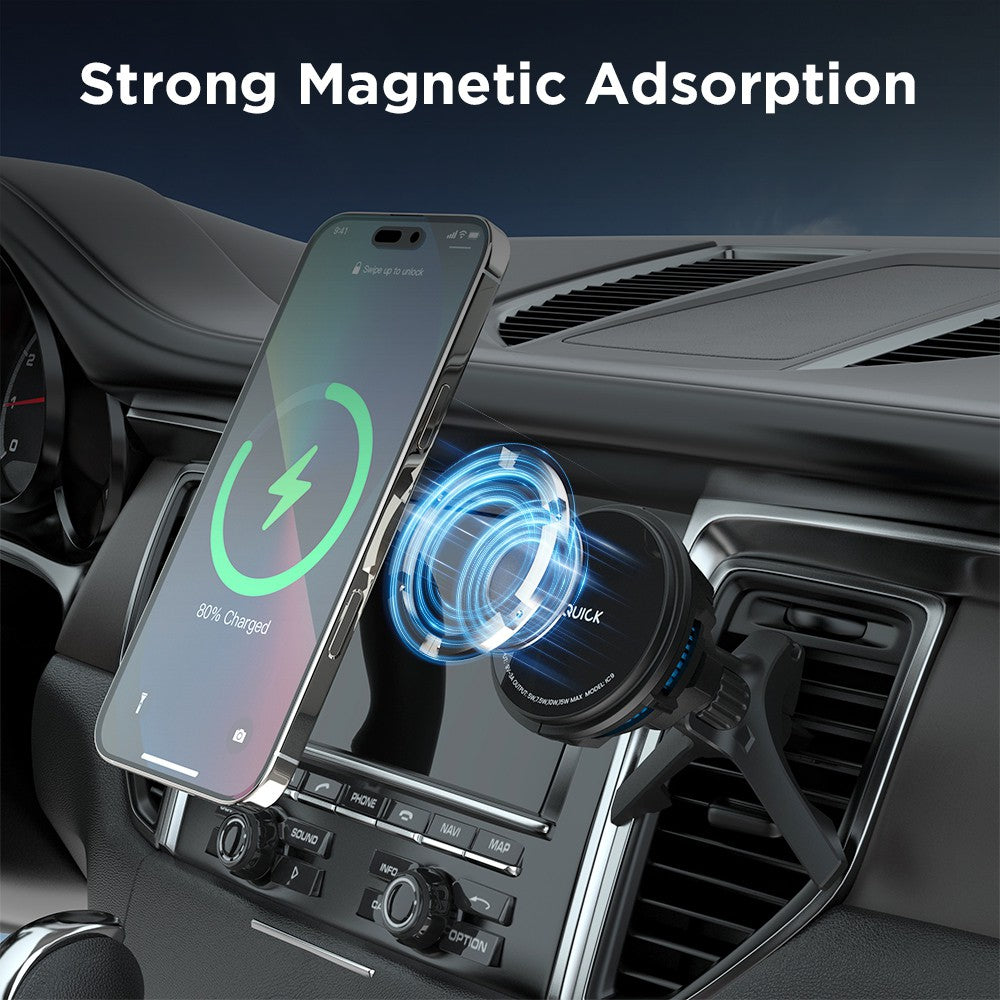 iQuick Magnetic Car Mount Charger with Cooling Semiconductor Radiator (Magsafe Compatible)