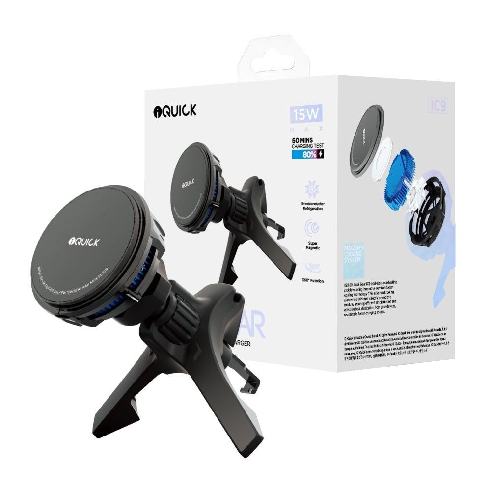 iQuick Magnetic Car Mount Charger with Cooling Semiconductor Radiator (Magsafe Compatible)