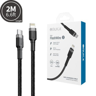iQuick Braided USB-C to Lightning Fast Charging Cable 2M