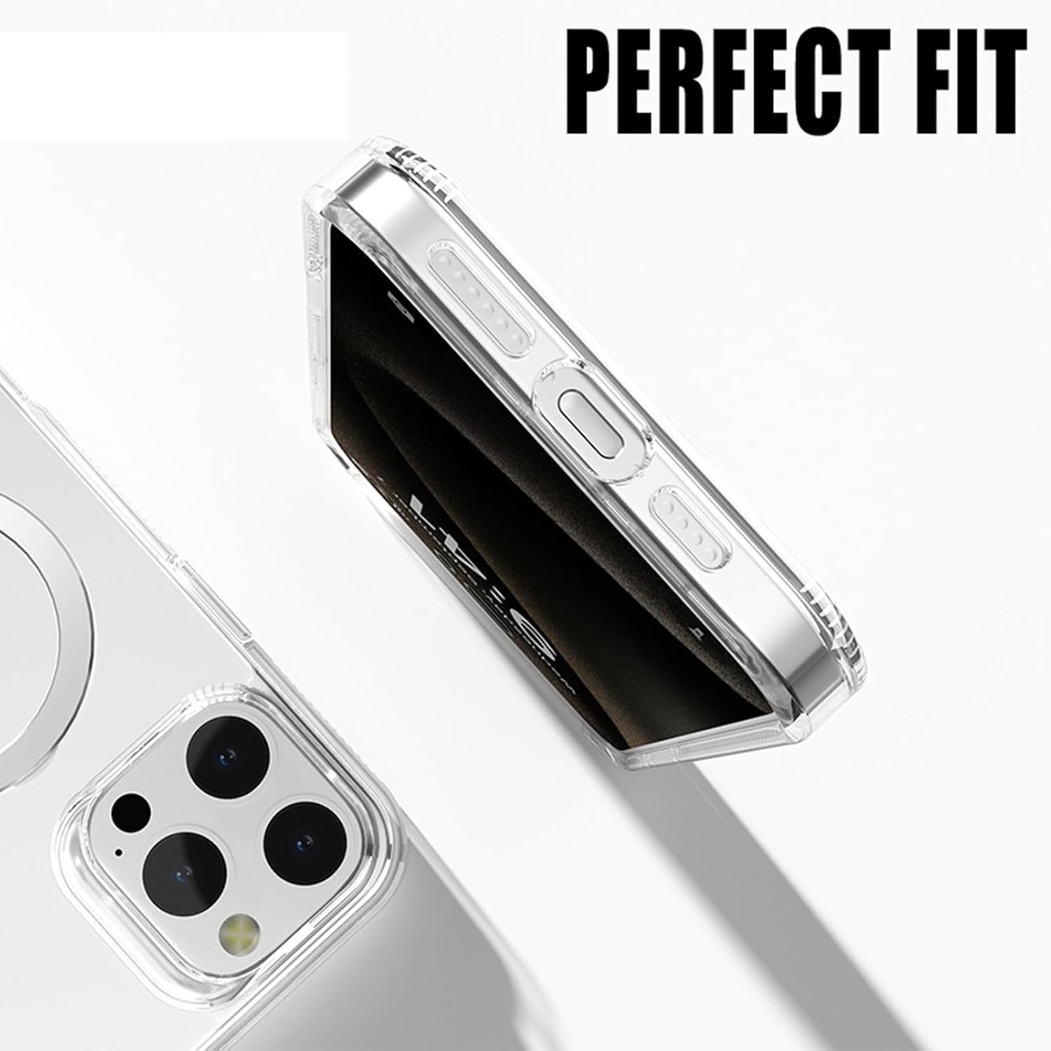 Magnetic Kickstand Clear Case for iPhone 15 Pro Max