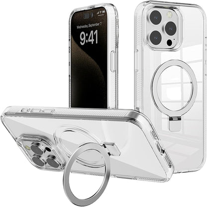 Magnetic Kickstand Clear Case for iPhone 15 Pro Max