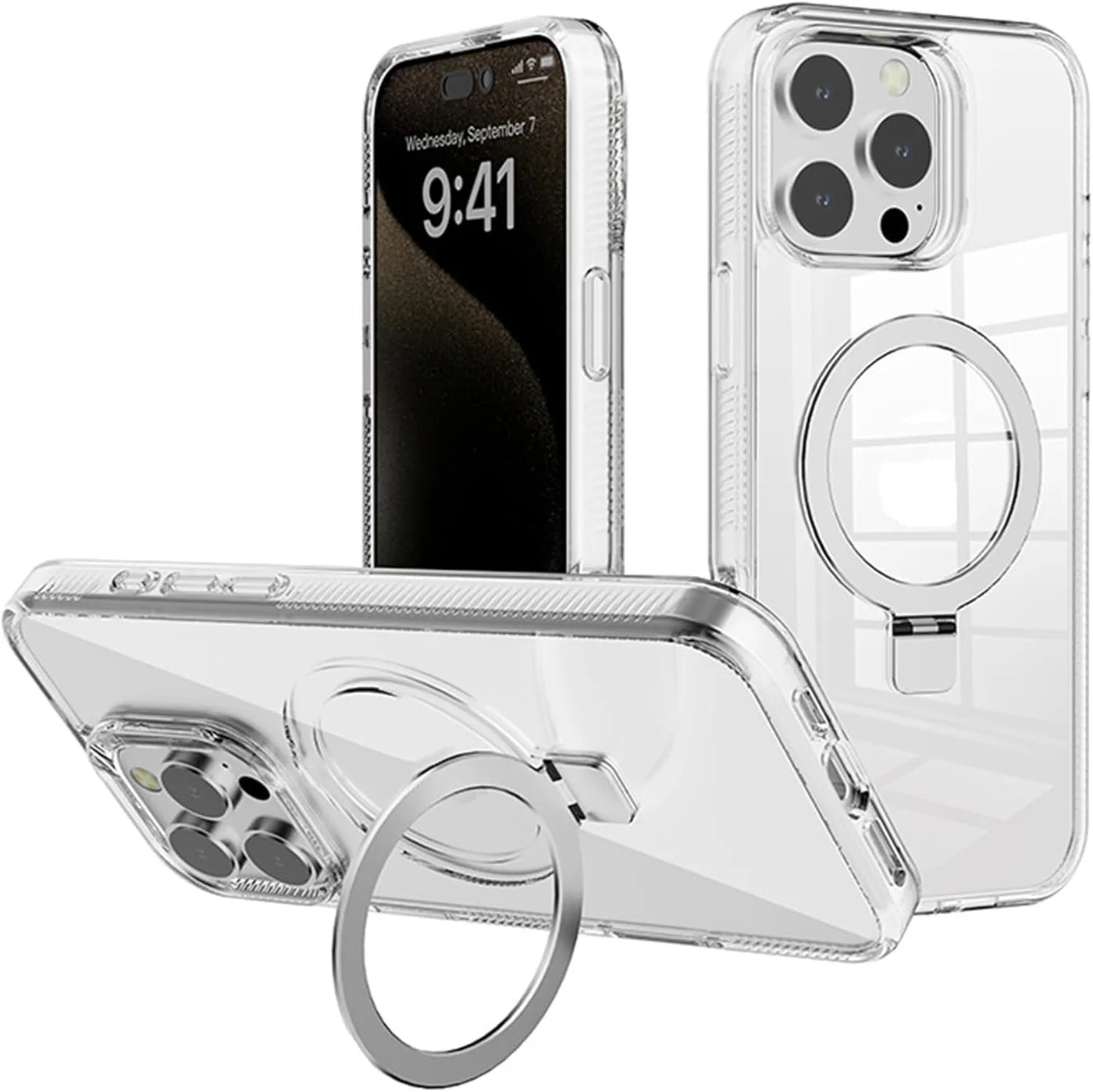 Magnetic Kickstand Clear Case for iPhone 17 Pro Max
