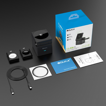 iQuick CUBE T1 3 in 1 Foldable Wireless Charger Stand Galaxy/ Apple Watch Pads