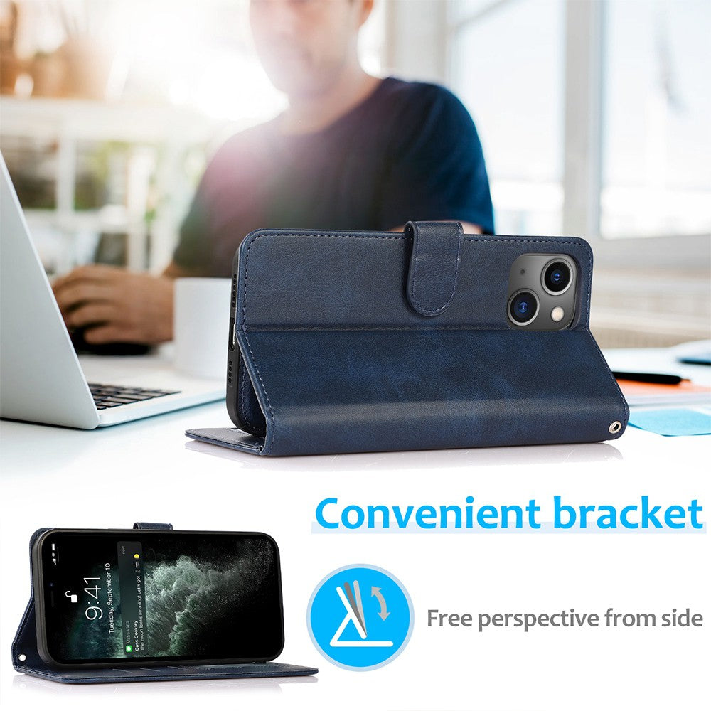 Magnetic Split PU Leather Flip Wallet Cover Case for iPhone 13