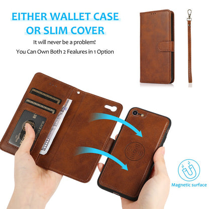 Magnetic Split PU Leather Flip Wallet Cover Case for iPhone 7 / 8 / SE (2020) / SE (2022)