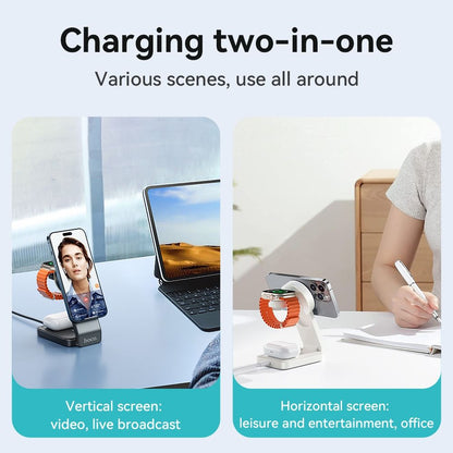 Hoco CQ3 15W Folding 3 in 1 Mag Fast Wireless Charger (MagSafe Compatible)