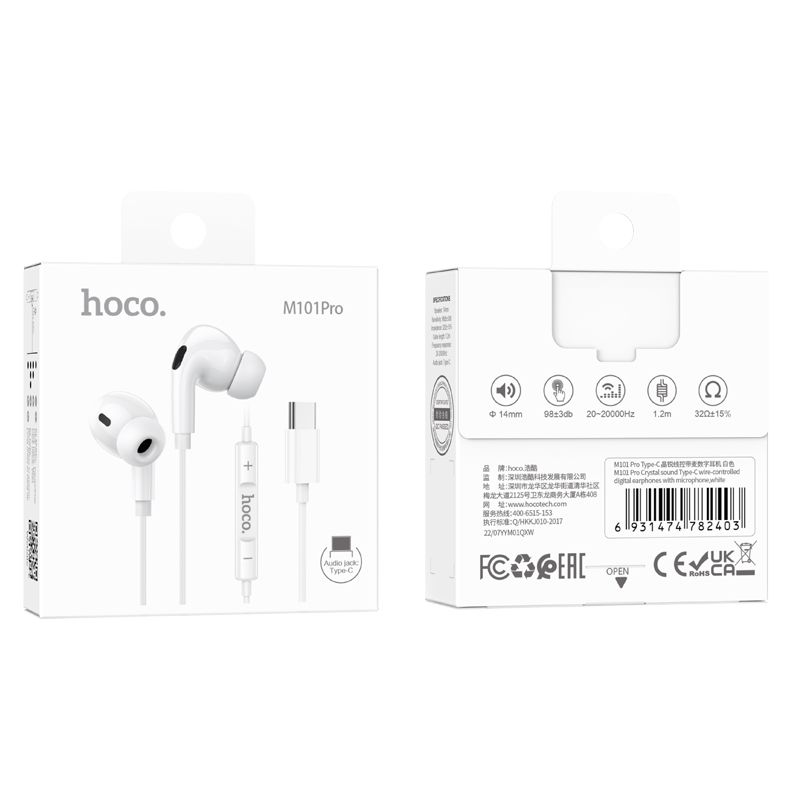 Hoco M101 PRO Crystal USB-C Earphones