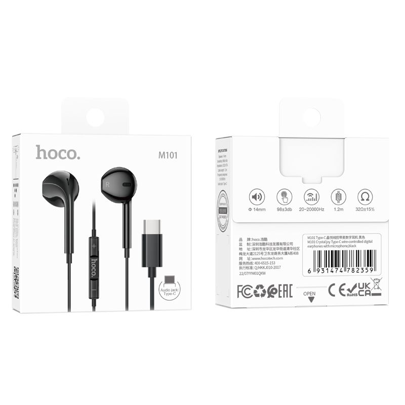 Hoco M101 Crystal USB-C Earphones
