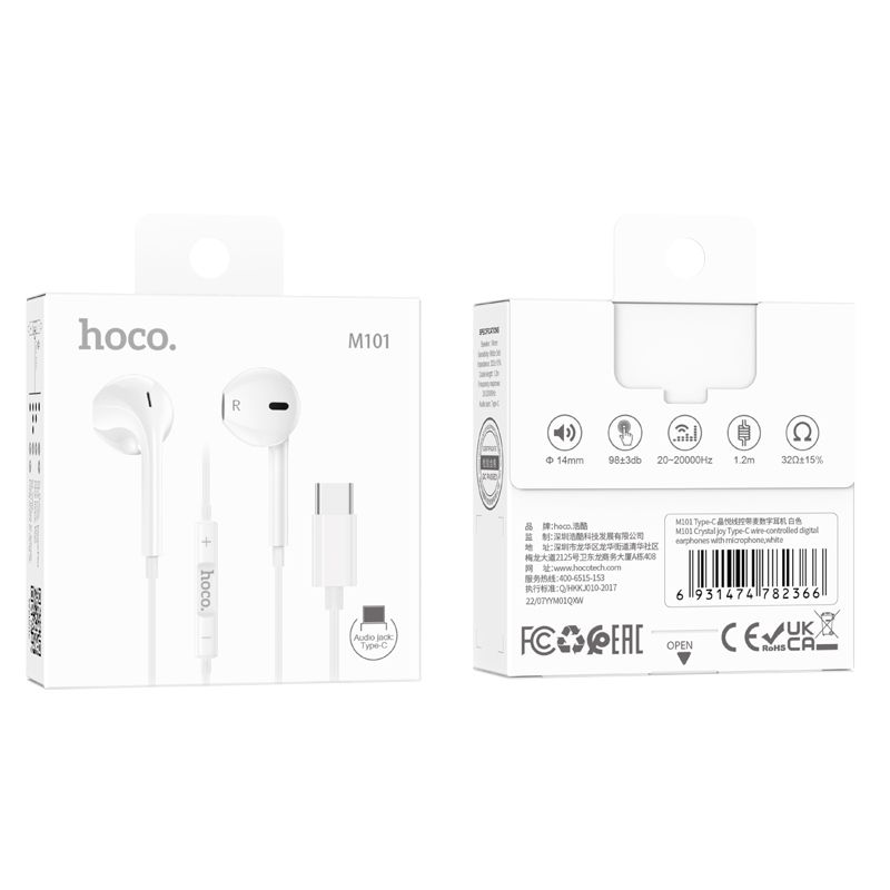 Hoco M101 Crystal USB-C Earphones