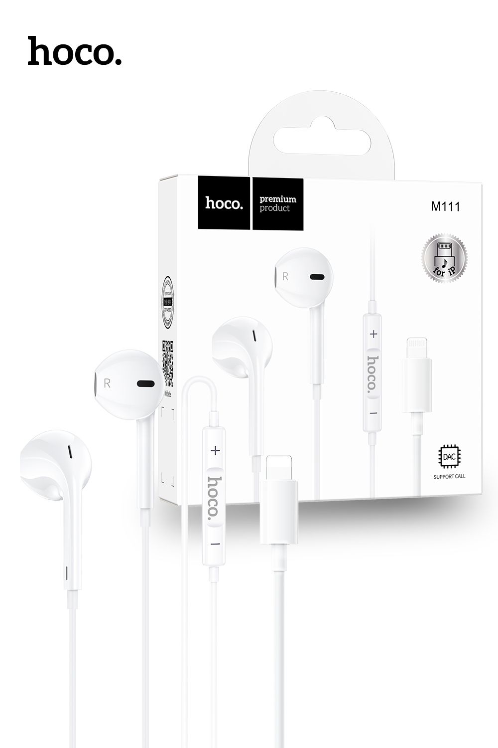 Hoco M111 Plug And Play Primero Digital Lightning Earphones