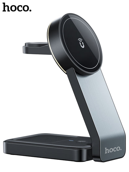 Hoco CQ3 15W Folding 3 in 1 Mag Fast Wireless Charger (MagSafe Compatible)