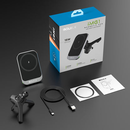 iQuick iMG1 Magnetic Pad Air-Vent Car Mount 15W (Magsafe Compatible)