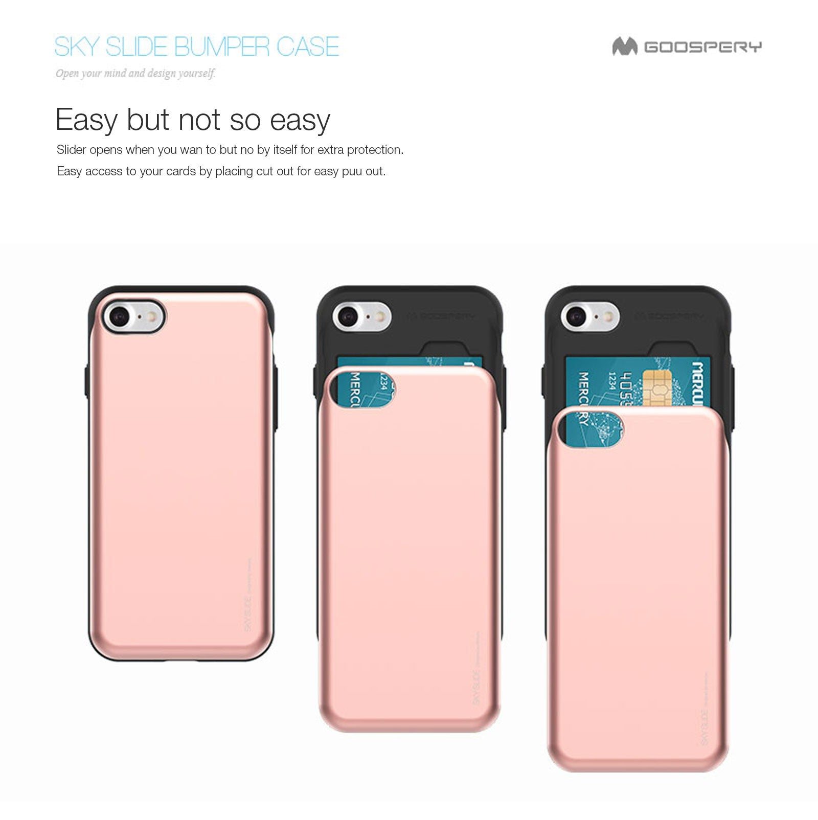Mercury Sky Slide Bumper Cover Case for iPhone 6 Plus 6S Plus
