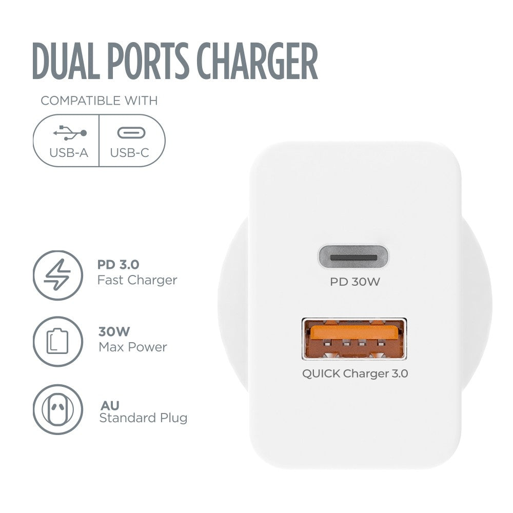 iQuick 30W Dual Ports Charging Adapter