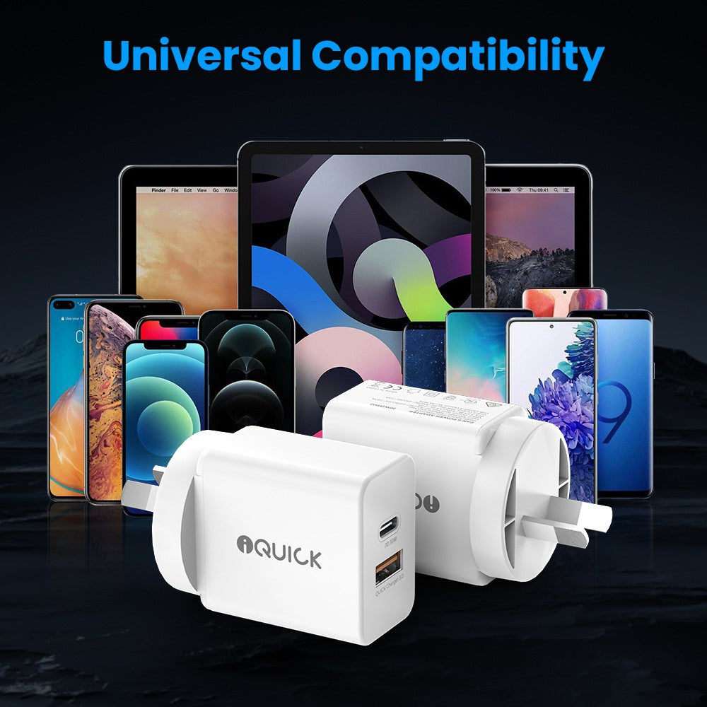 iQuick 30W Dual Ports Charging Adapter