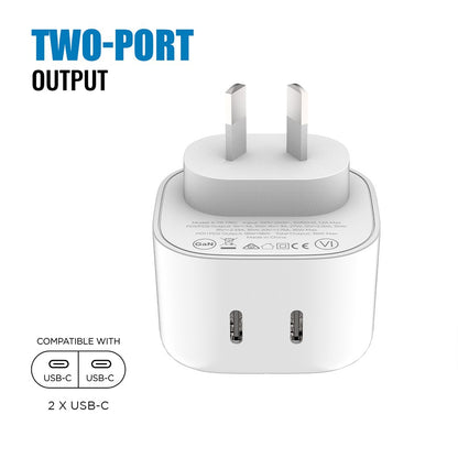 iQuick 35W USB-C Dual Type-C Ports Charging Adapter