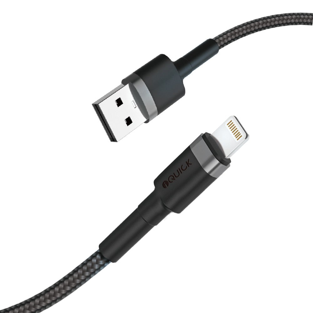 iQuick Braided Lightning to USB-A Fast Charging Cable 0.3M