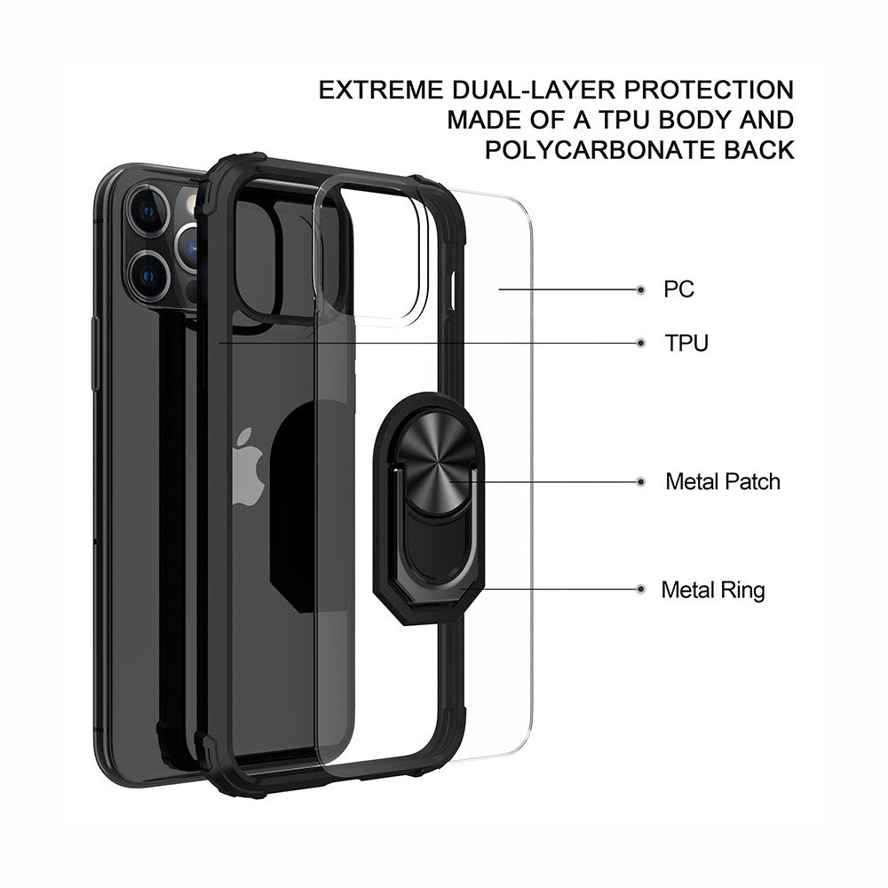 Ring Holder Military Shockproof Car Magnetic Case for iPhone 12 Pro Max (6.7'')