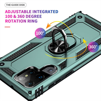 Rotating Metal Ring Holder Armor Shockproof Case Cover for Samsung Galaxy S22 Ultra