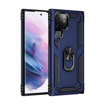 Rotating Metal Ring Holder Armor Shockproof Case Cover for Samsung Galaxy S22 Ultra