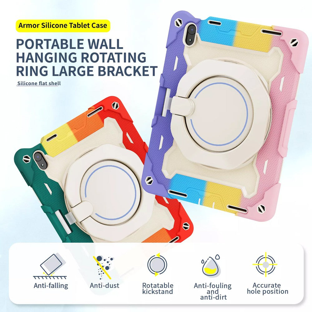 Armor Shockproof Handle Ring Rotation Case Cover for iPad 10.2 (2019) / (2020) / (2021) (No Pen Slot)