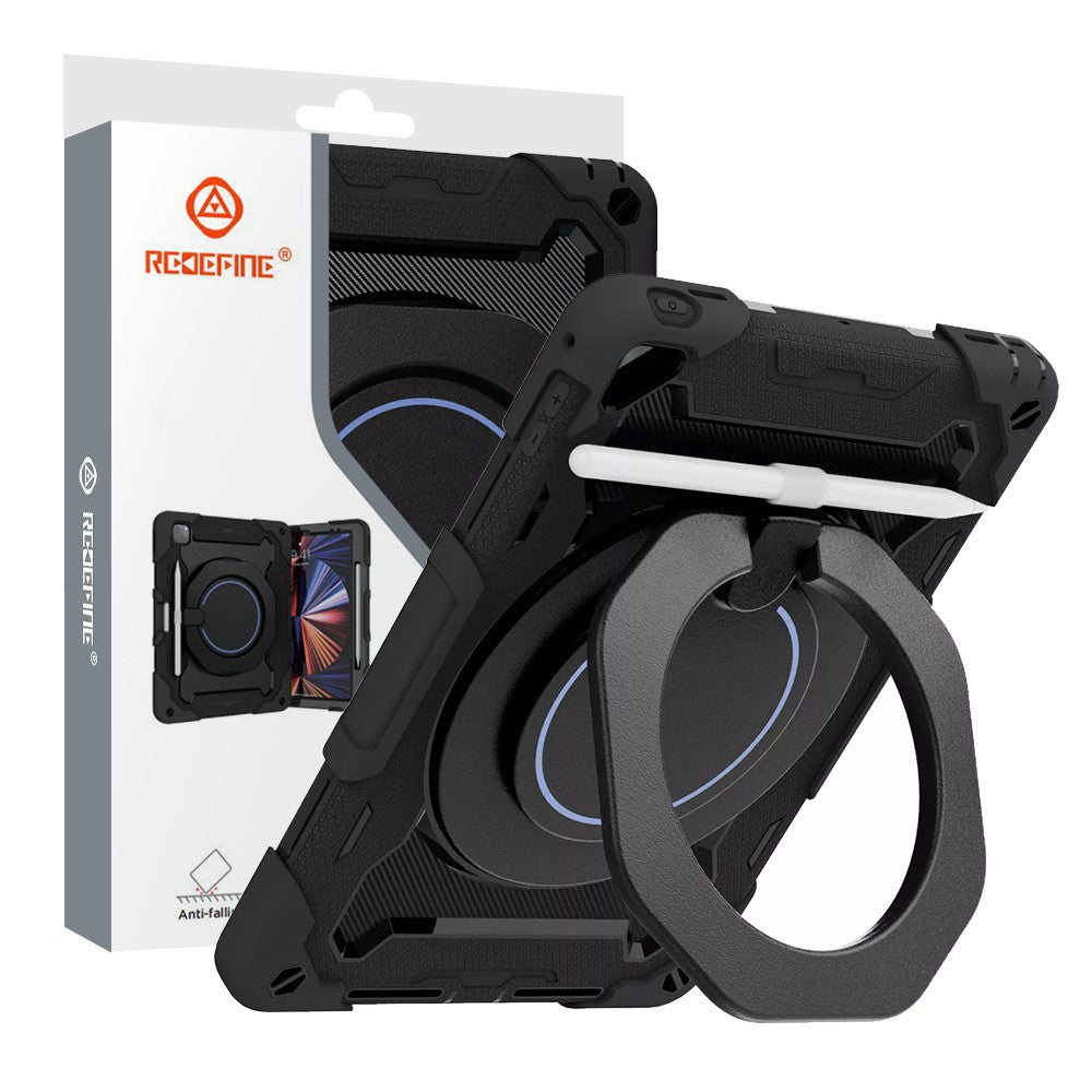 Armor Shockproof Handle Ring Rotation Case Cover for iPad 9.7 (2018) / 9.7 (2017) / Pro 9.7 (No Pen Slot)