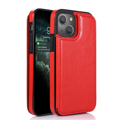 Back Flip Leather Wallet Cover Case for iPhone 15