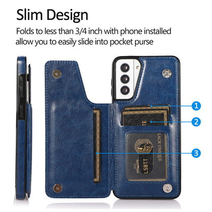 Back Flip Leather Wallet Cover Case for Samsung Galaxy S21