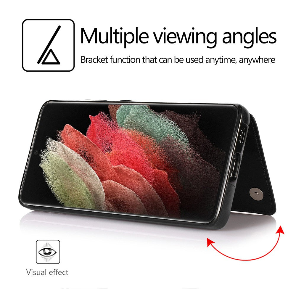 Back Flip Leather Wallet Cover Case for Samsung Galaxy S21 Ultra