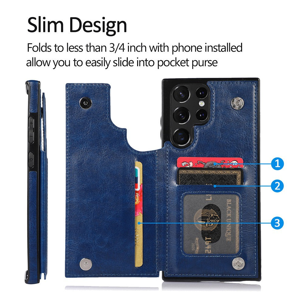 Back Flip Leather Wallet Cover Case for Samsung Galaxy S22 Ultra